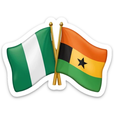 Nigerian flag and Ghanian flag together sticker