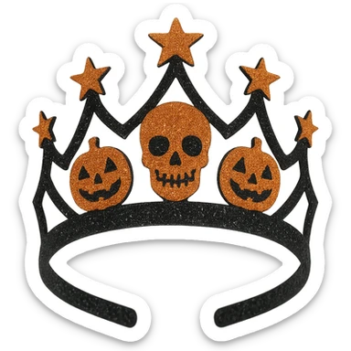 halloween crown, sparkly and trendy, remove background sticker