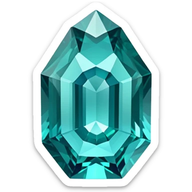 Faceted indicolite tourmaline with teal-blue hue and brilliant cut sticker