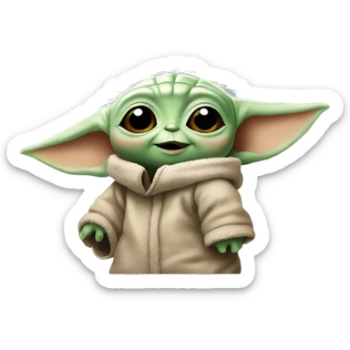 Baby Yoda happy sticker