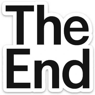 a logo that says 'The End', bold modern clean typography, suitable for closing credits sticker