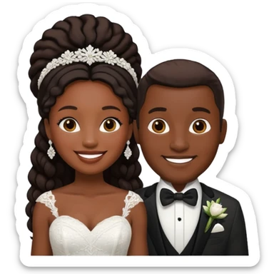 need an image of an african american wedding cople sticker