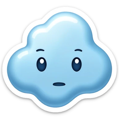 very irregular light blue spot, highly asymmetrical shape, abstract blob with jagged edges sticker