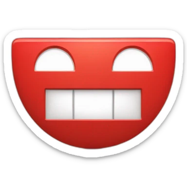 Makes a red rectangle with rounded edges and which has a white triangle in the center leaning at 90 degrees sticker