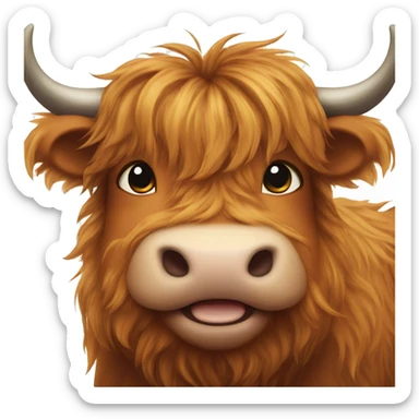 Fatty scottish highland cow sticker