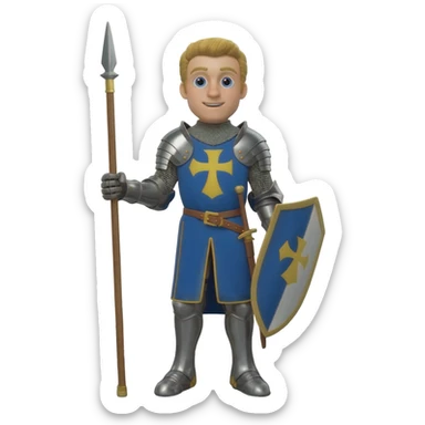 happy knight medieval, full size sticker