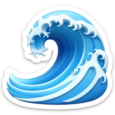 3D wave icon no background sticker