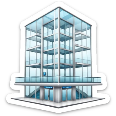 large glass elevator in shopping mall sticker
