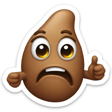 Poop holding thumbs down sticker