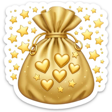 money bag with stars and hearts and sparkles sticker