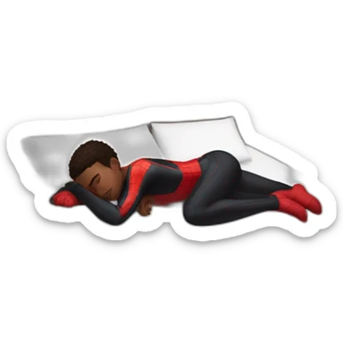 miles morales taking a nap sticker