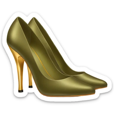 olive gold heel shoes sticker