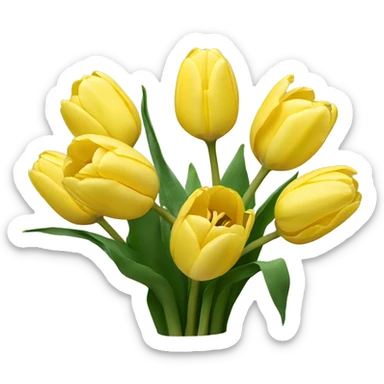 Bouquet of light yellow tulips sticker