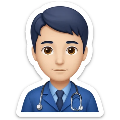 doctor con uniforme azul oscuro sticker
