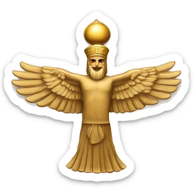 The Farvahar, is one of the best-known symbols of Zoroastrianism, an Iranian religion. There are various interpretations of what the Faravahar symbolizes sticker