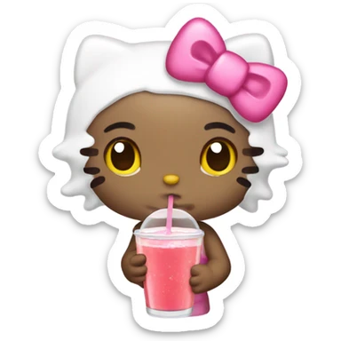 Hello kitty drinking no a sticker
