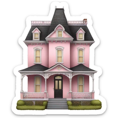 light pink victorian house  sticker