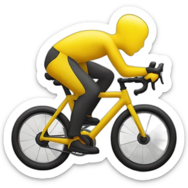 Vélo jaune avec un homme au dessus sticker