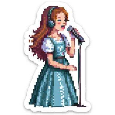 young lady singing sticker