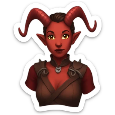 red female tiefling sticker