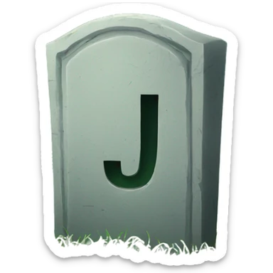 tombstone with the letter J on grass sticker