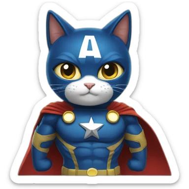 A super hero cat sticker