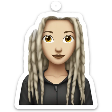 White girl, anonymous, cyberpunk dreadlocks sticker