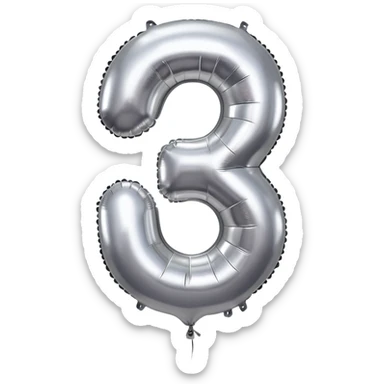 aluminum balloon shaped like number six sticker