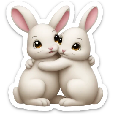 Bunnies hugging  sticker