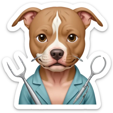 Lobotomy procedure on a pibble sticker