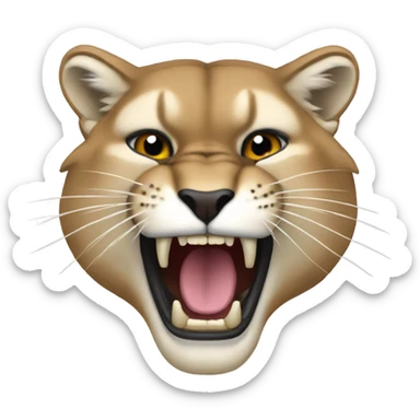 cougar roaring sticker