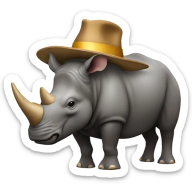 Rhinocéros avec avec un chapeau de fête sticker