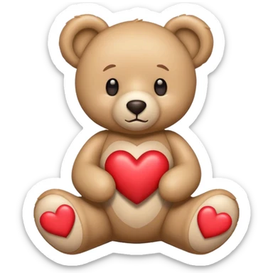Oso de peluche masculino con corazones sticker