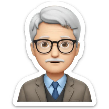 Professor with board sticker