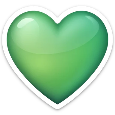 light dark green heart emoji with sharp edges  sticker