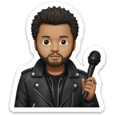The weeknd holding microphone sticker