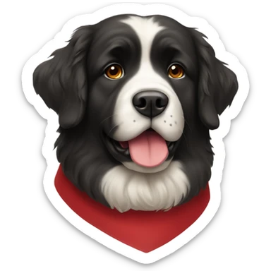 Newfoundland with red collar sticker