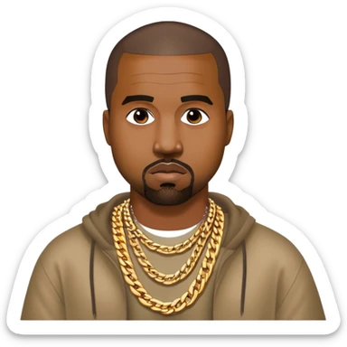 Kanye west wearing a german chain sticker