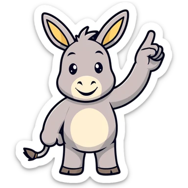 Donkey making the ok hand signal sticker
