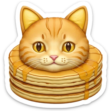 cat as pancake nice yellow pancakes sticker