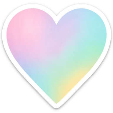 heart with a soft pastel ombre, digital illustration style, no background sticker
