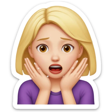 girl choking herself with her hands as a joke sticker