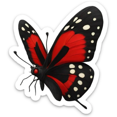 black and red butterfly sticker