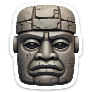 Olmec colossal stone head sticker