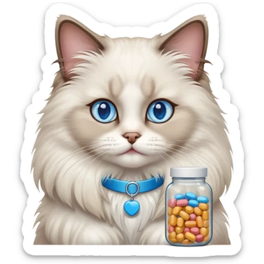 One ragdoll cat selling pills sticker