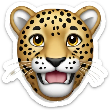leopardo con corazón blanco en las manos sticker