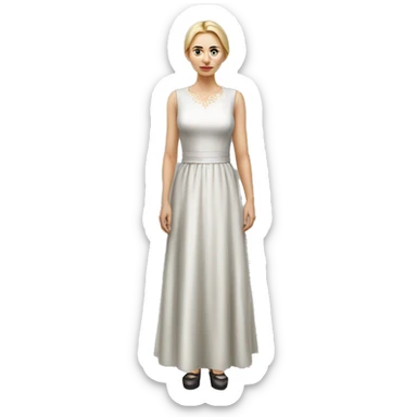 Russian woman full length in dress photorealistic serious sticker