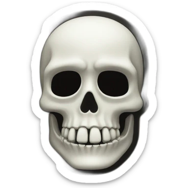 Skeleton mask with a long black mask underneath it sticker