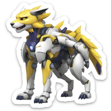WereGarurumon-Renamon-Medabot-Mecha full body sticker