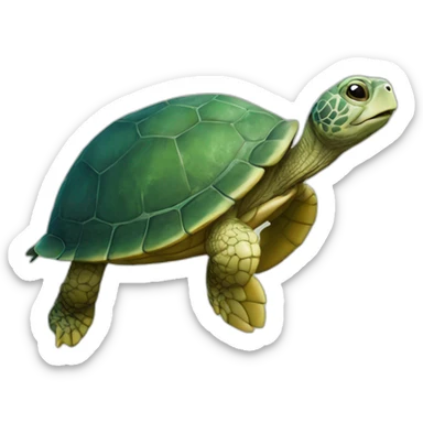Tortue sur hippocampe sticker